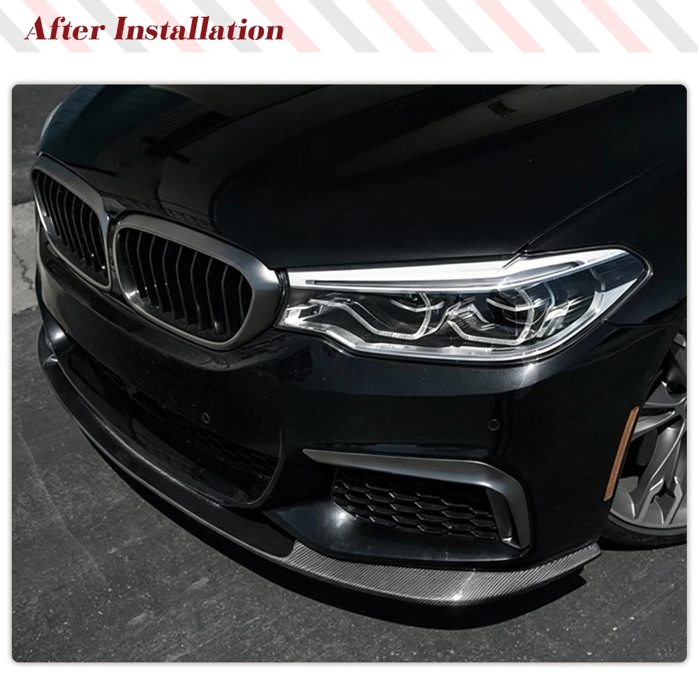 For BMW 5 Series G30 M Sport LCI 2021-2023 Car Front Chin Spoiler Splitter Protector Carbon Fiber Car Front Bumper Lip Body Kits