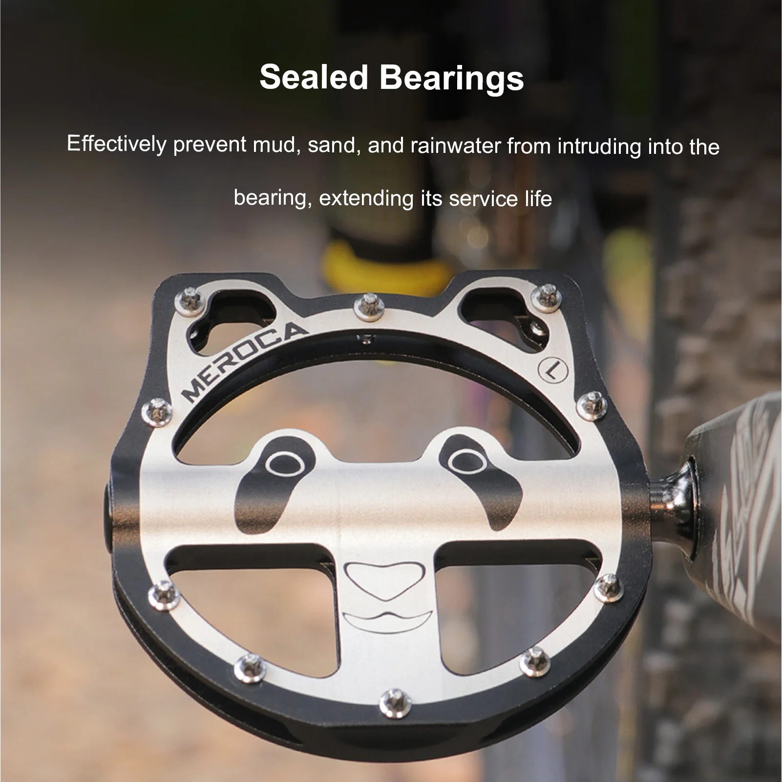 

Panda Bike Pedals CNC Aluminum Alloy Universal Fit with Anti-Slip Pins for Road Mountain Bikes