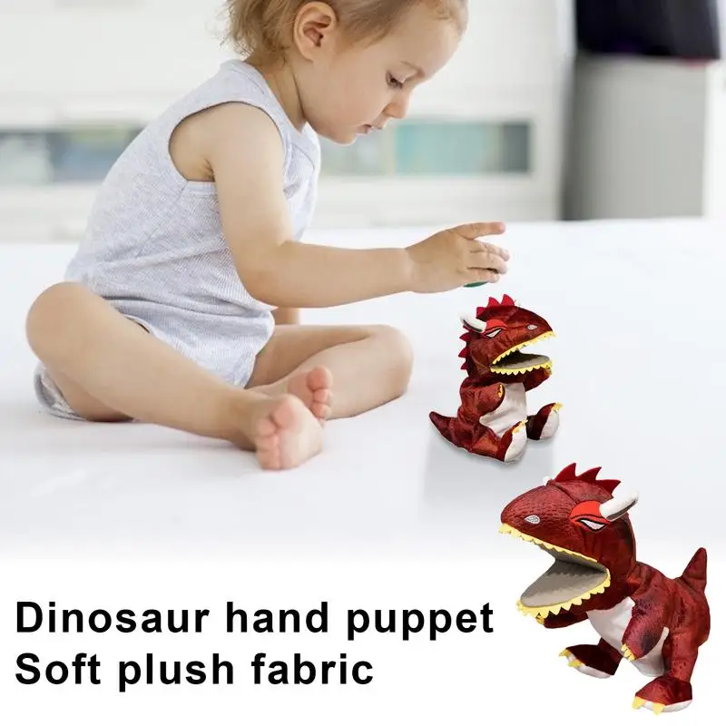 Realistische Handpuppe interaktive Plüsch Dinosaurier Finger puppen kreative realistische ausgestopfte Handpuppe Dinosaurier Spielzeug für Kinder