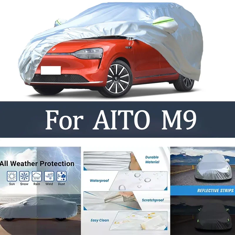 

For AITO M9 Car Cover Outdoor Protection Covers Snow Sunshade Waterproof Dustproof Exterior UV Car Accessories Auto