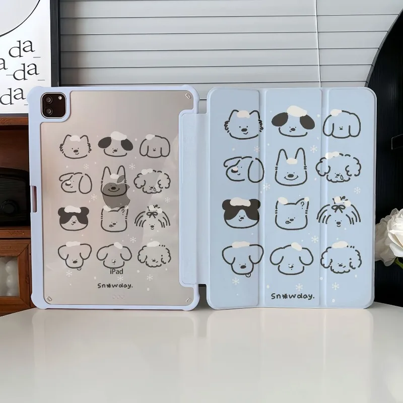 

Чехол-подставка Smart Stand для iPad Mini 6-го поколения 2021 Air6 5 4 IPad 10,2 8-го 9-го поколения для Samsung Tab S7 S8 S9 11 Plus Puppy