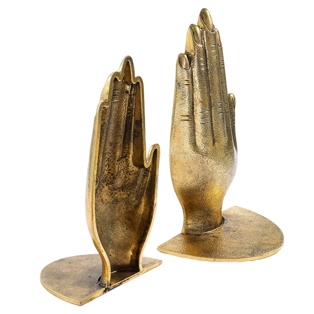

Style Metal Bookends Hands Shelves Decorative Organizers