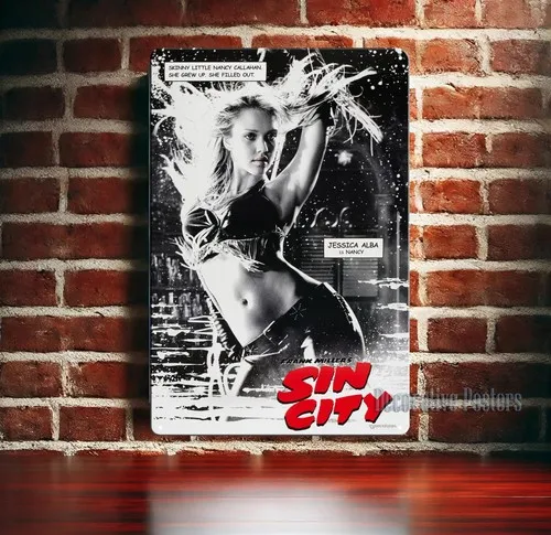 Sin City Jessica Alba Retro-Film-Metallposter Blechschild - Plakette