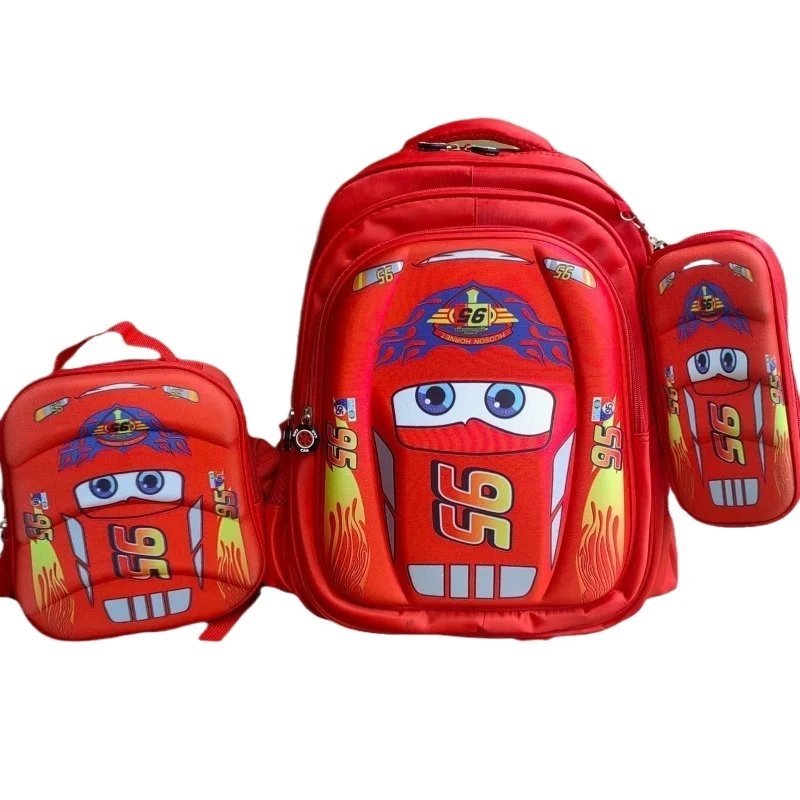 

Disney Cars School Backpack Set with Crossbody Bag and Pencil Case Waterproof Durable for Elementary Students Children