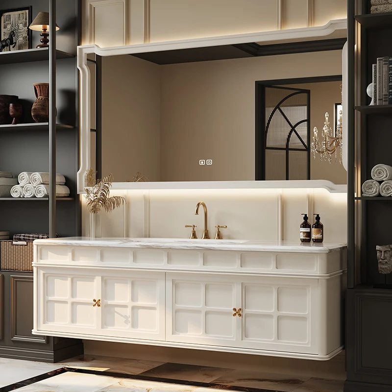 French Retro Bathroom Cabinet Decorations Display Trendy Space Saver Cupboard Closet Slim Luxury Skincare Gabinete Furniture