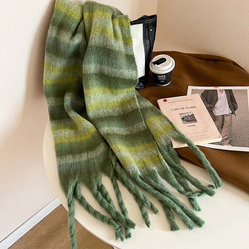 2025 Women Winter Versatile Loop Yarn Scarf Soft and Glutinous Extended New Shawl Wholesale Quality Sense Thick Warm Scarf