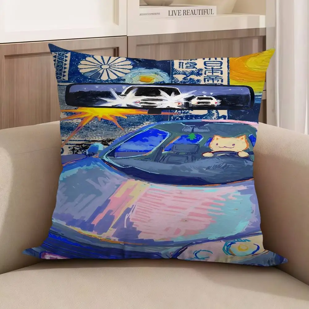 

Kittys Drive Pillow Gifts Home Office Furnishings Bedroom Sofa Car Cushion Cover Case 45x45cm