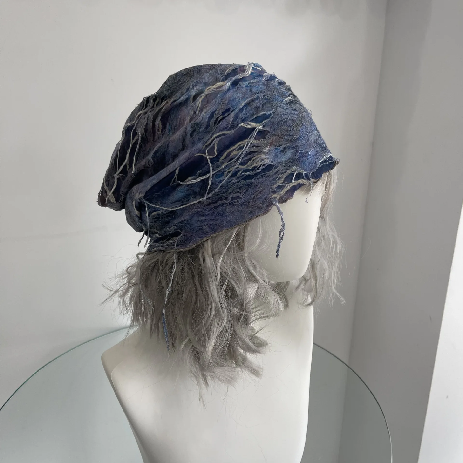 

American Hot Girl Retro Punk Wind Piercing Hat Y2K Trendy Wasteland Wind Mask Music Festival Cycling Sunscreen Set