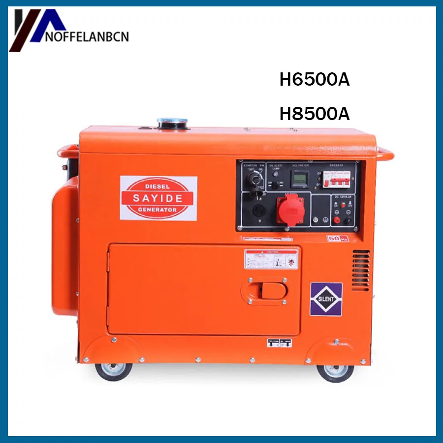 Diesel power generator 5.5KW/6.5KW/7KW/8KW/10KW small silent diesel generator set 220V/380V copper motor