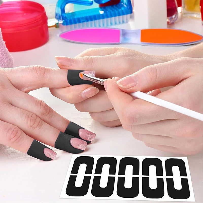 10-50 Stück Anti-Splash Nagellack-Aufkleber Abklebeband Überlaufschutz U-förmige Nagelform zum Schutz der Finger und der Haut – Detail 5