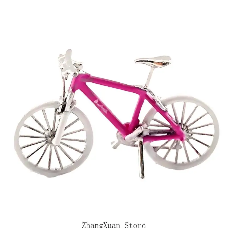 Einzigartige handbemalte 1:64 Harz-Fahrradstatue, detaillierte Miniatur-Mountainbike-Ornament, dekorativ für Hausdekorationen – Detail 9