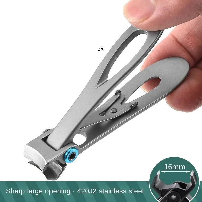 Pro-Grade Wide Jaw Stainless Steel Nail Clippers - Heavy Duty Precision Cutter for Thick Nails, Manicure & Pedicure Tool