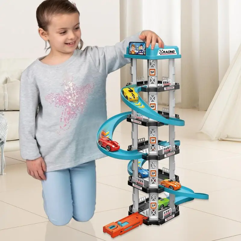 

Car Toys Parking Lot Interactive Assembly Vehicle Ramp Toy Car Track Game Preschool Educational Traffic Toys For Girls Boys