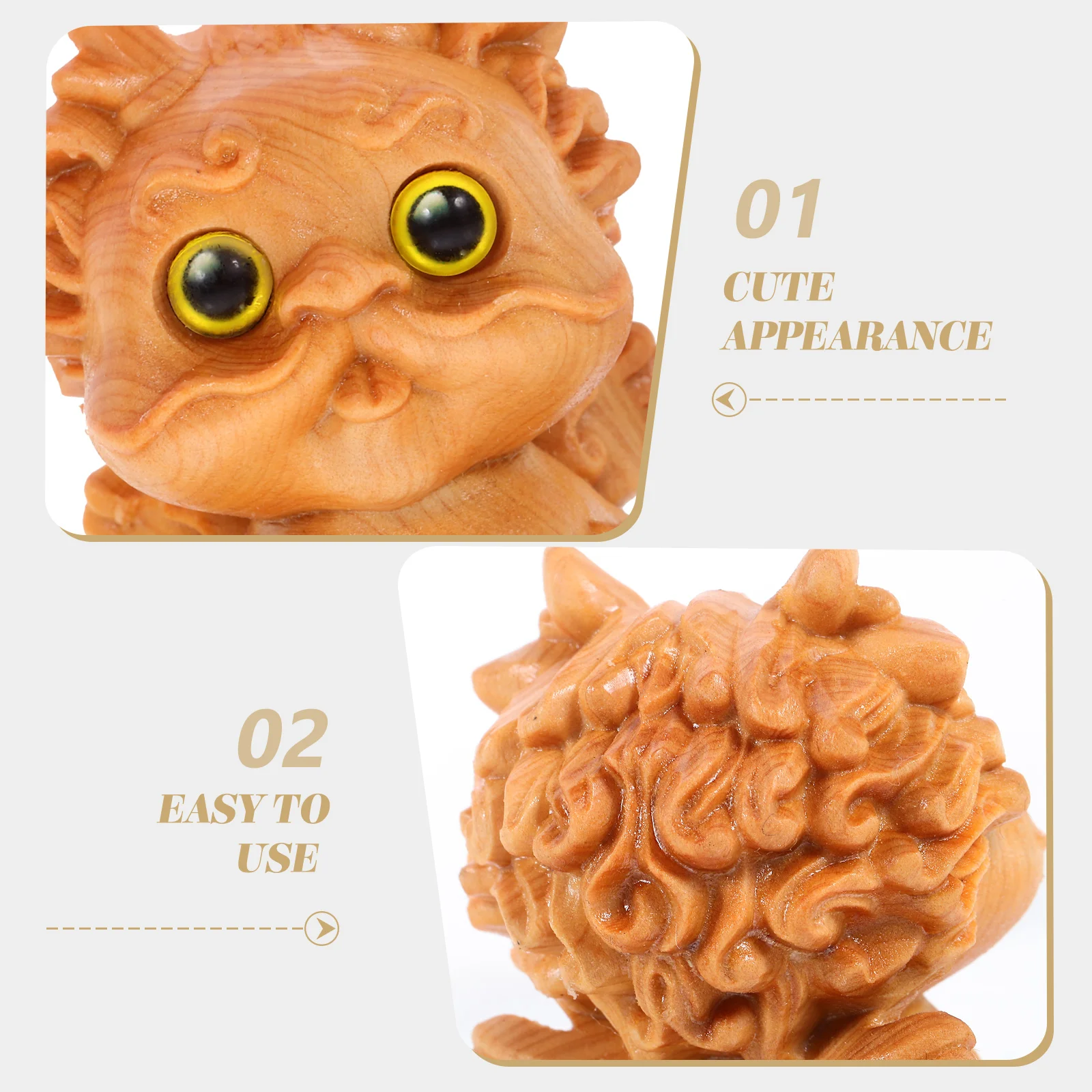 

Exquisite Wooden Carving Tabletop Ornament Home Desk Decoration Small Animal Statue Vintage Style Gift Carving Decor Desktop