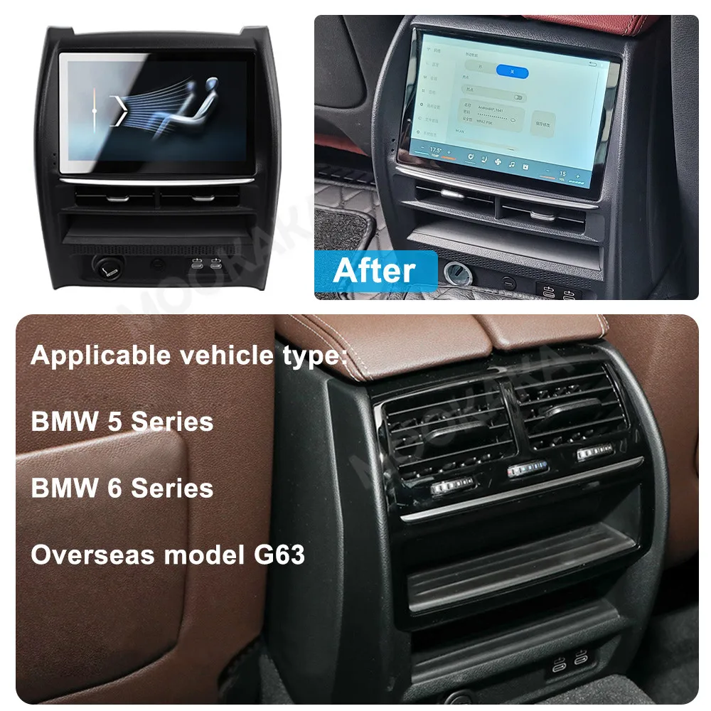 Touch Screen Climate Control Panel For BMW 5 Series 6 Series 2018~2023 Digital Rear AC Panel Screen Air Conditioning Upgrade