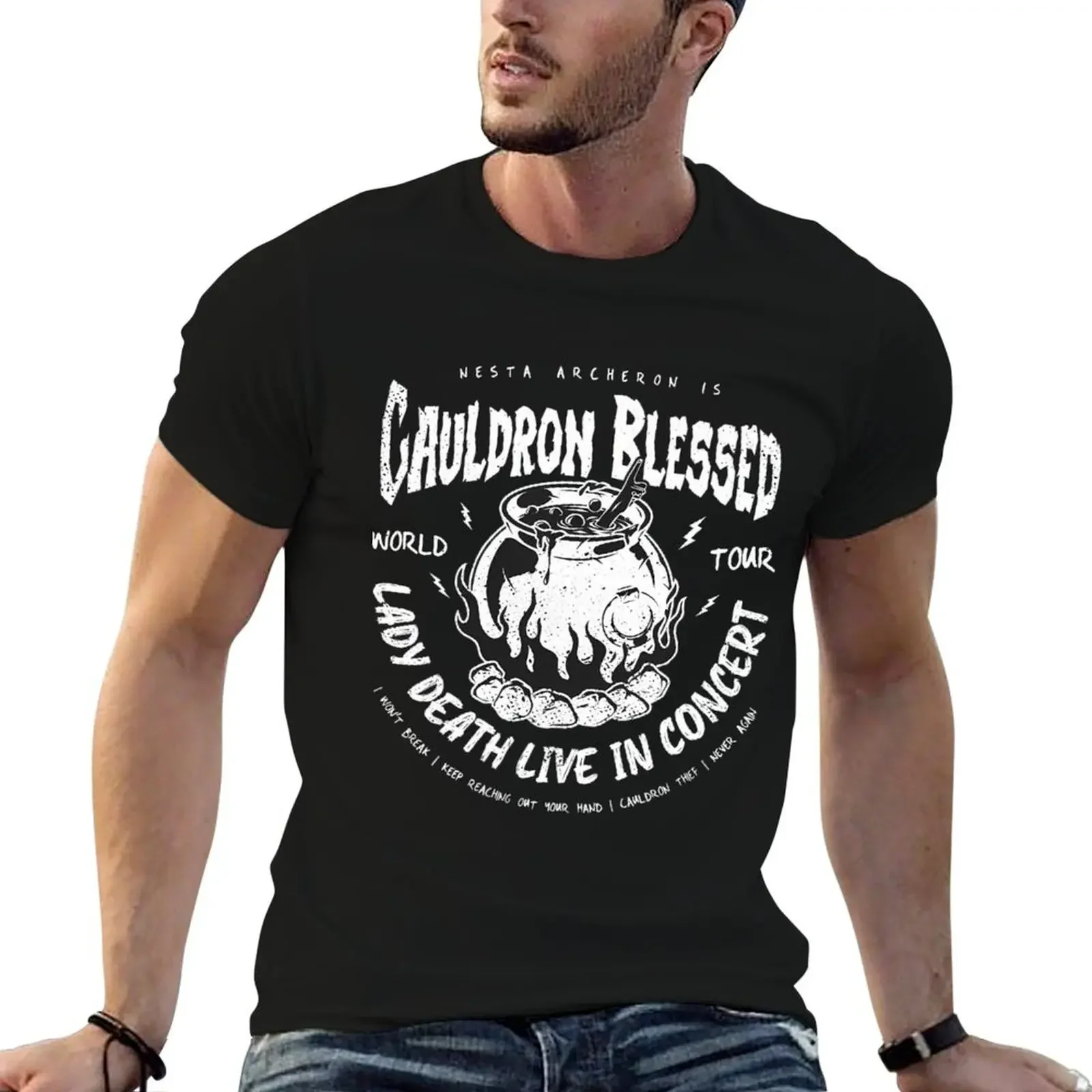 Nesta Archeron Acotar Cauldron Blessed Lady Death Band Shirt _Sarah J Maas Velaris Crescent City Rhysand Cassian Sjm Lic T-Shirt