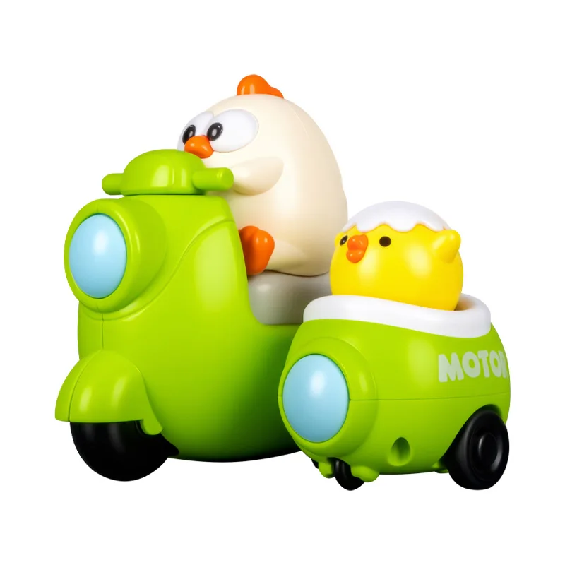 Triciclo de prensa de dibujos animados, juguete para niños, lindo Animal, pollito, triciclo de prensa, motocicleta de inercia divertida, juguete creativo para coche y motocicleta