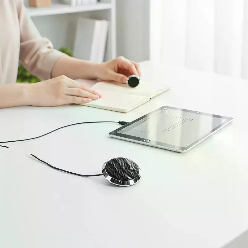Omnidirectional 3.5mm/USB Condenser Desktop Conference Microphone for Laptop PC Gaming Streaming and Online Classes