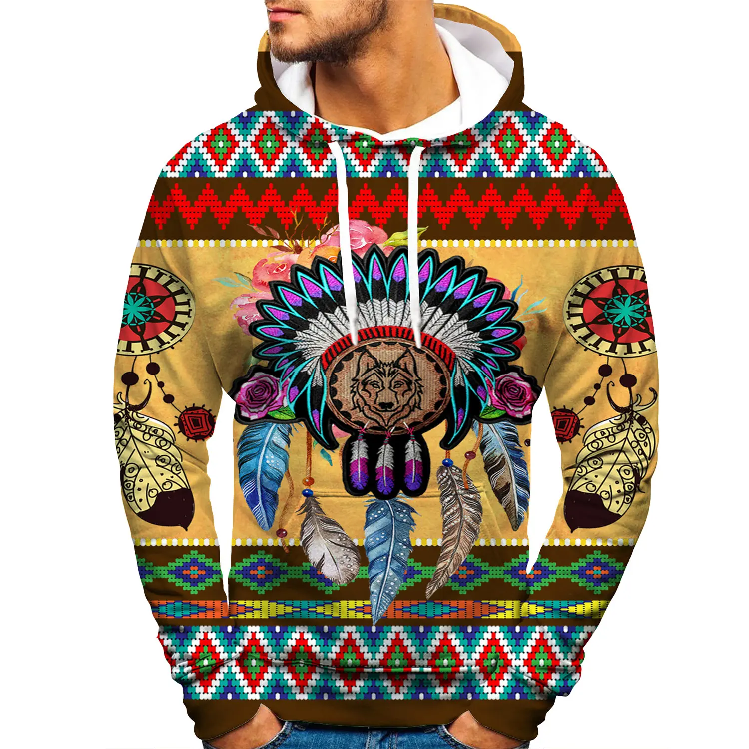 

Native Wolf Hip Hop Hoodies Men Women 3D Printed Sweatshirt Harajuku Style Hoodie Casual Pullover