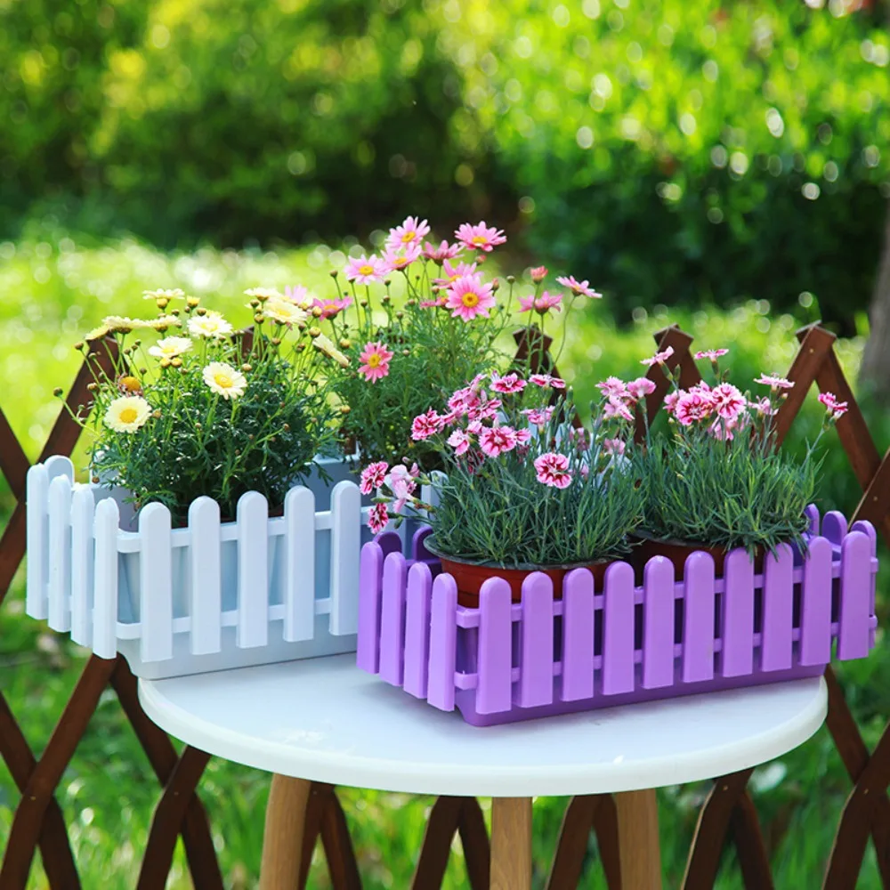 Pots de fleurs rectangulaires durables, bande en plastique, clôture de jardin, grande fente pour légumes épaisse, bricolage, maison supplémentaire
