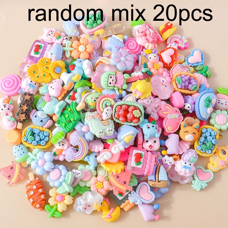 Leslie Zufällige 10/20/30 Stück gemischte Harz Lebensmittel Blume Tier Nail Art Handyhülle Haarnadel Kühlschrank handgemachte DIY Charms Zubehör – Detail 8