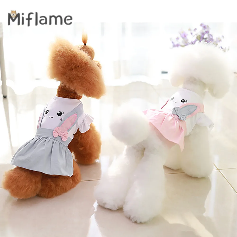 

Miflame 2022 New Small Dogs Skirt Teddy Pomeranian Chihuahua Spring Summer Thin Section Pet Dog Clothes Cute Puppy Strap Dress