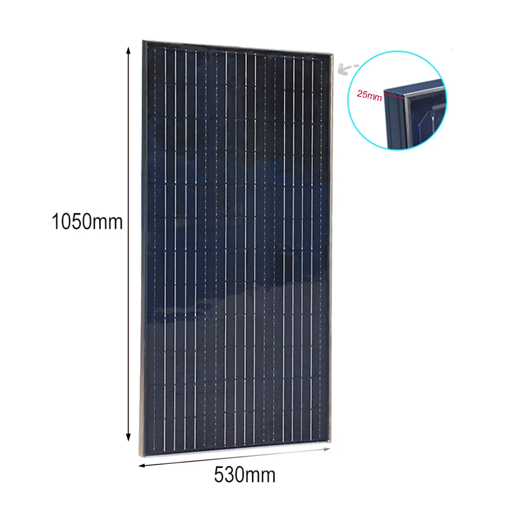450W 300W 150W Rigid Solar Panel Kit 12v Solar Charging Panels Aluminum Frame Photovoltaic System, for Home Outdoor RV Roof