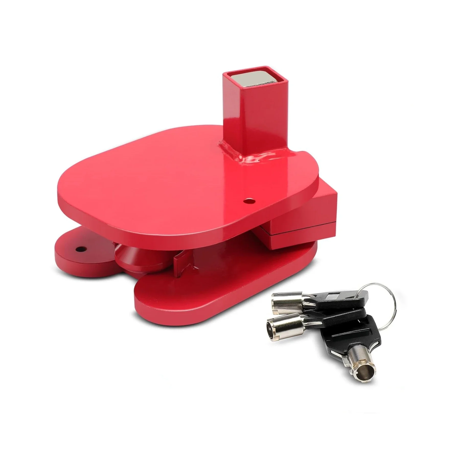 kj-Equipment Lock Ball and Ring Hitch Lock Powder Coated Steel for Boat Trailer, Flatbed, and Utility Trailer Accessories@