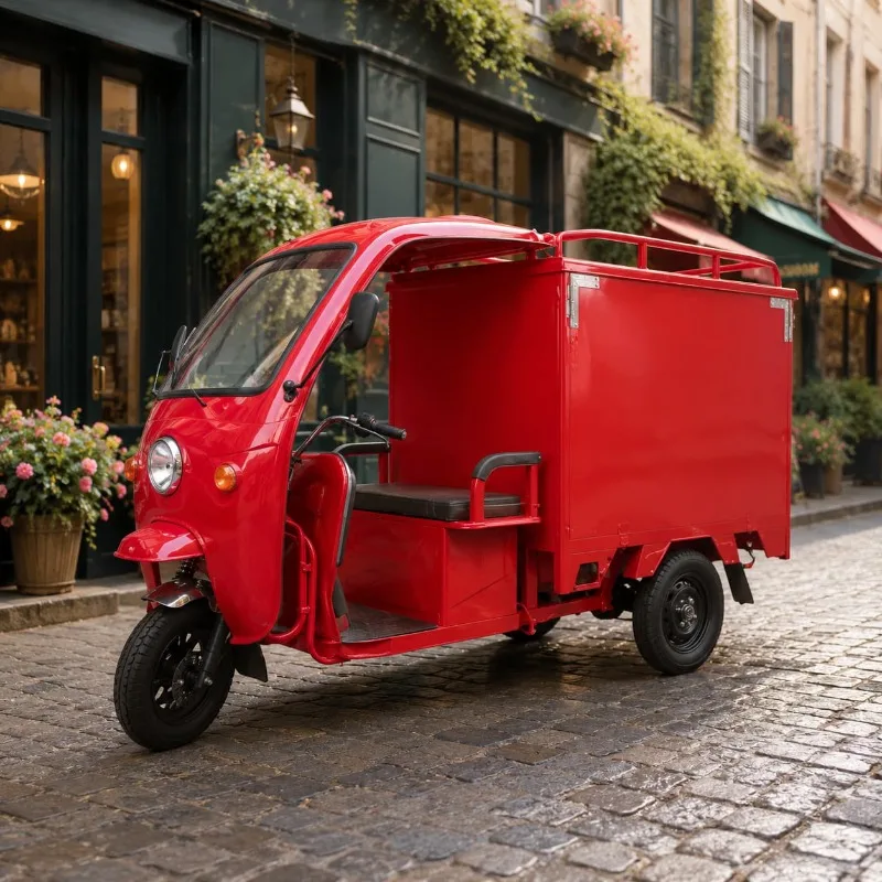 Electric Cargo Three Wheeler Cargo Box 1300 950 Mm 500 800 KG Load Customized Open Rail Cargo Bed Light Material Moving