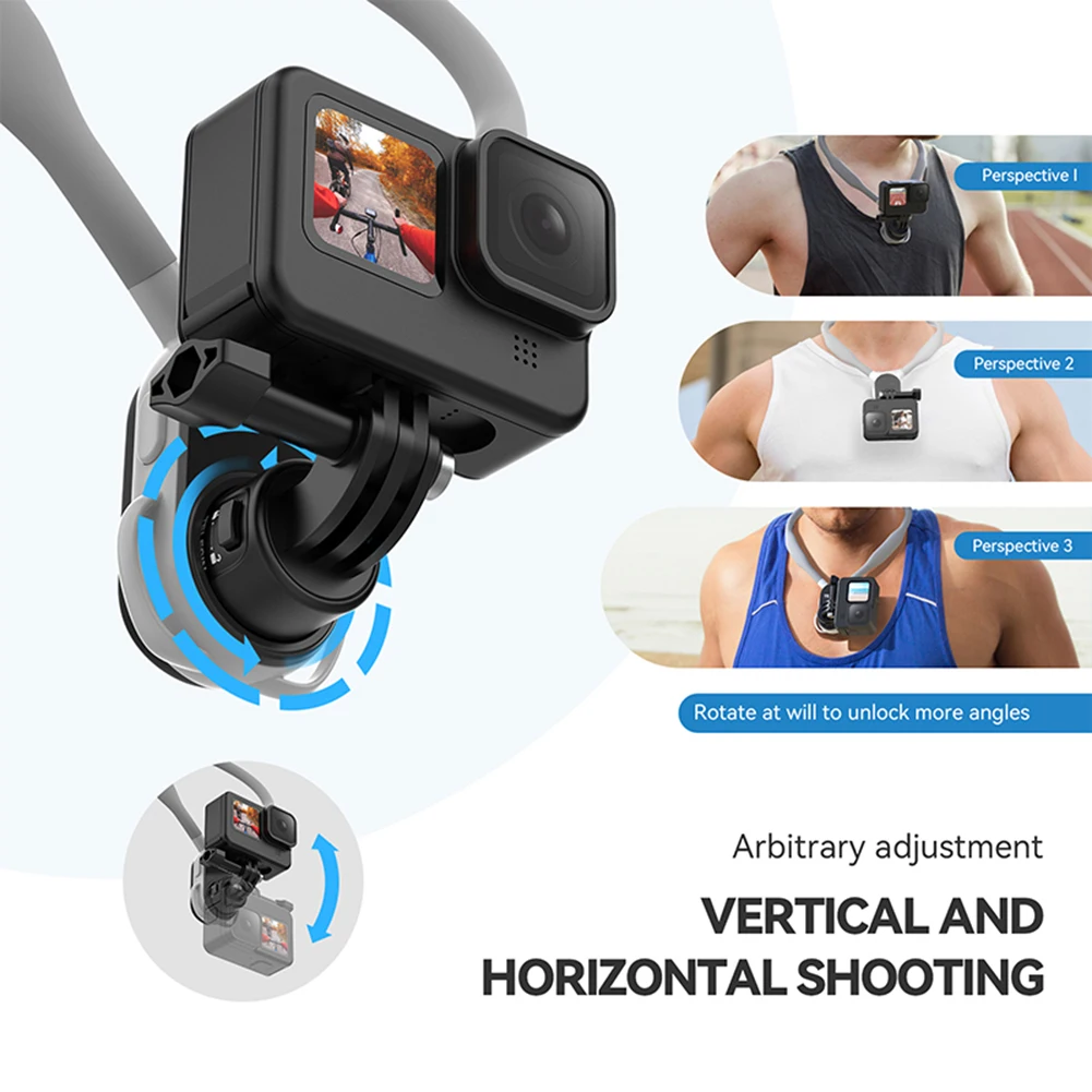 Neck Mount Hand Free Necklace Holder Camera Chest Bracket Video Vlog Necklace Strap for DJI OSMO Pocket 3/Action