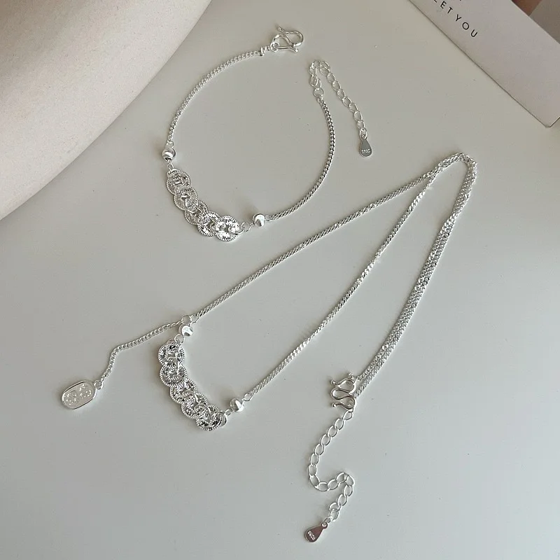S925 Sterling Silver Necklaces For Women Simple Circle Tassel Fashion Minimalist Starfish Shape Necklaces Birthday Gift