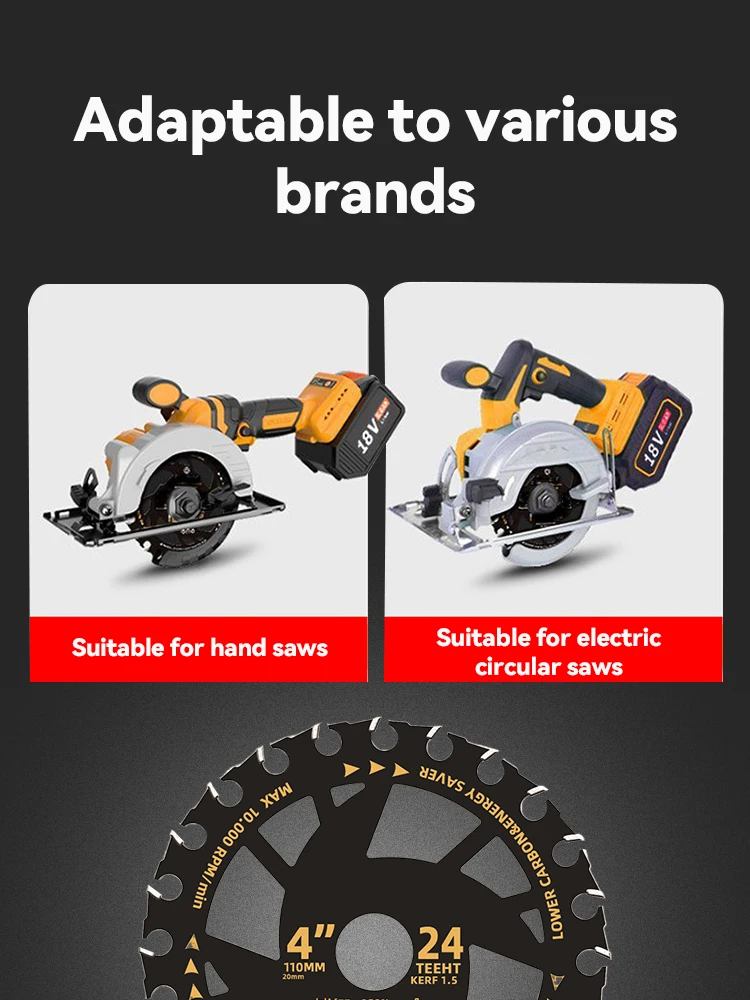 1PC Efficient Energy Saving Lithium Electric Saw Blade ForWoodworking Electric Circular SawCutting Blade Handheld SawAlloy