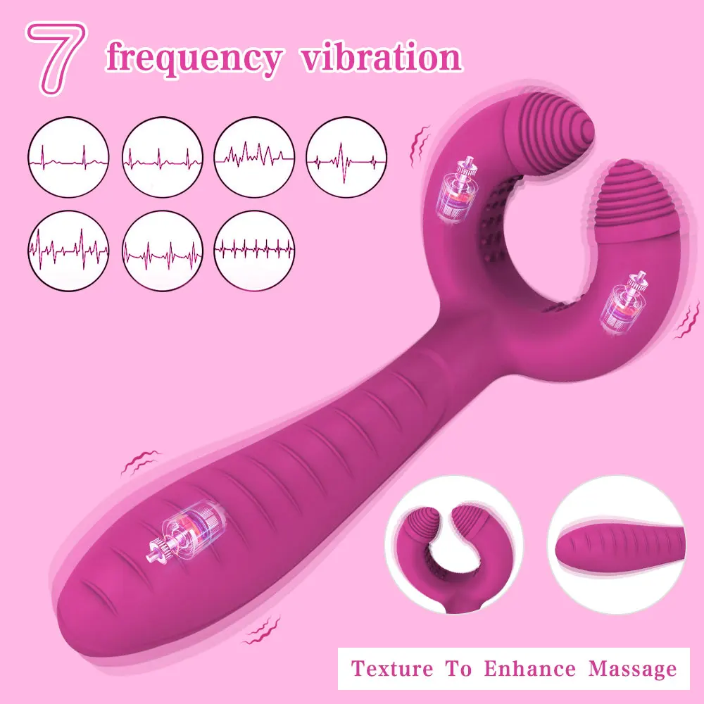 Three Motor Clip Vibrator Nipple G-spot Stimulator Dildo Female Masturbation Vagina Anal Massager Adult Sex Toys for Woman Man