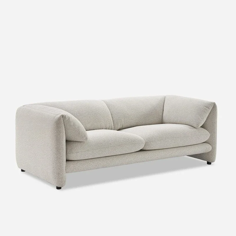

Nordic, simple, straight row, three people, living room, sofa, Italian style, cream, lamb wool