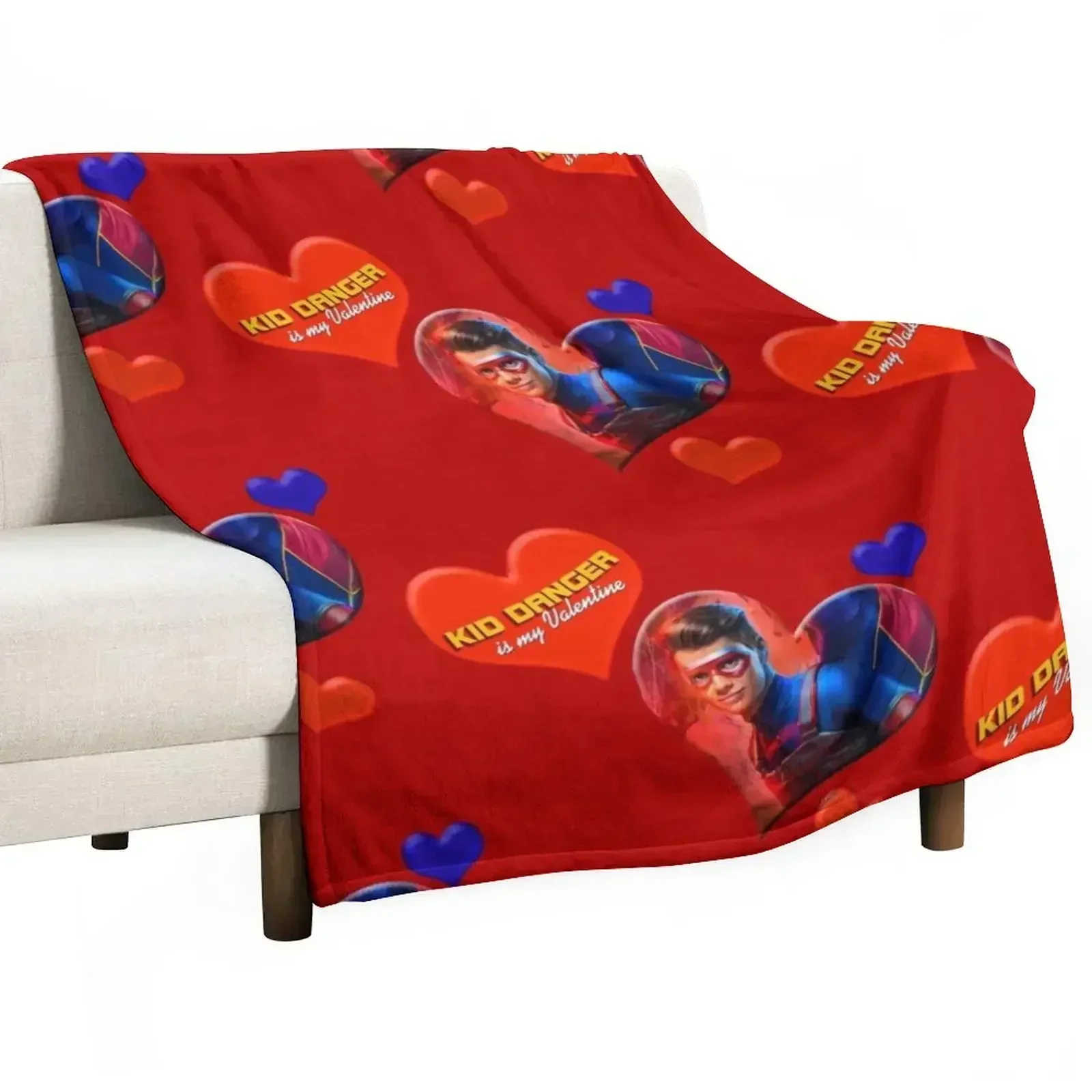 Kid Danger is my Valentine Valentine's Graphic Throw Blanket Plush Travel Shaggy Thermals For Travel For Baby Comforter Blankets