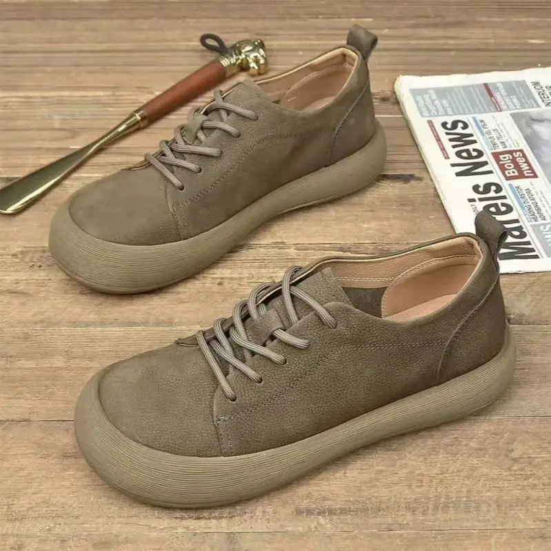 Casual Shoes 2026 New Versatile Trendy Big Head Leather Shoes Men's Low Top Men's Shoes