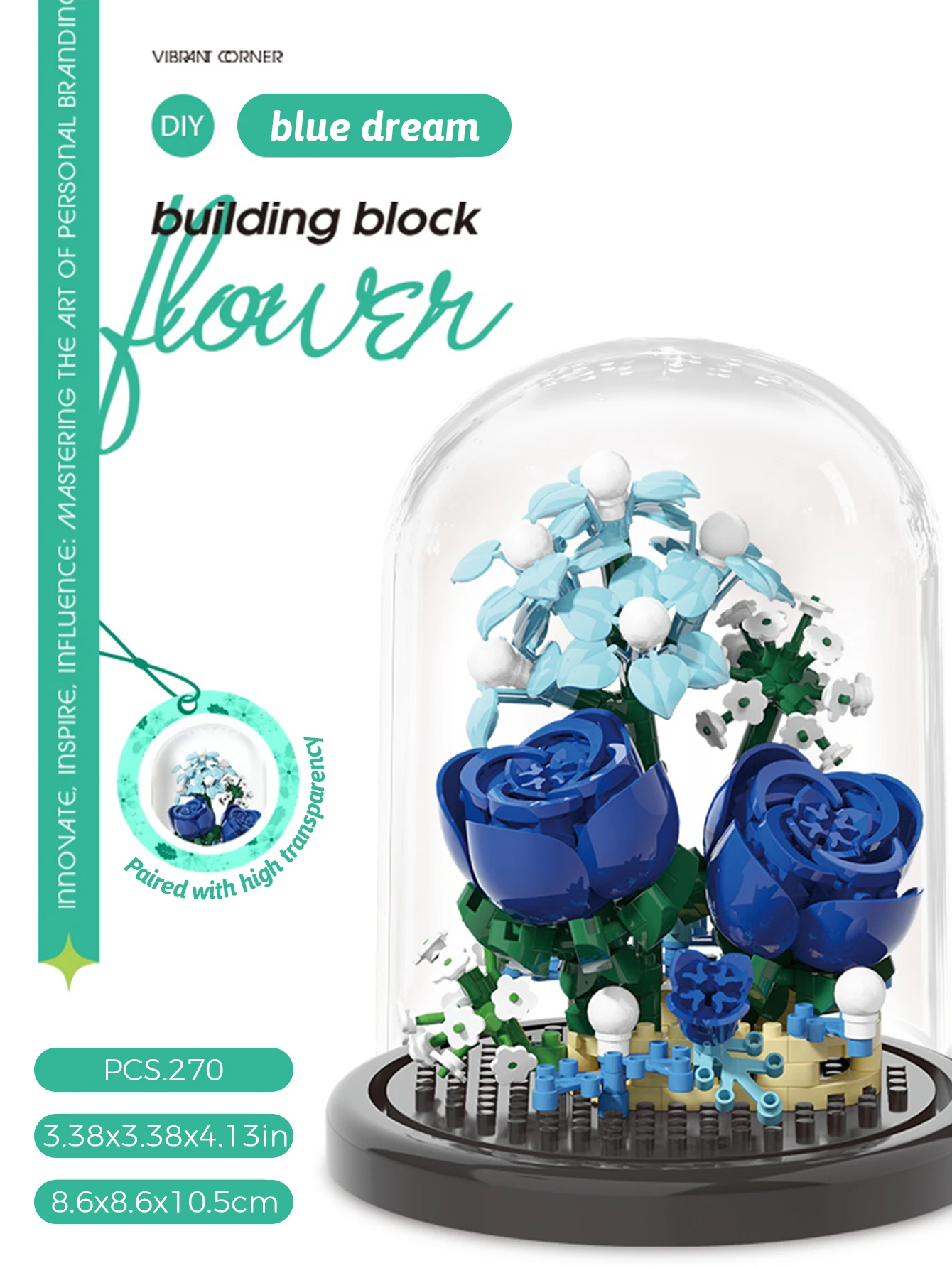Mikro partikel Baustein Bouquet handgemachtes Geschenk, Kinder Puzzle Spielzeug handgemachte DIY Sonnenblume Desktop-Dekoration Ornament – Detail 8