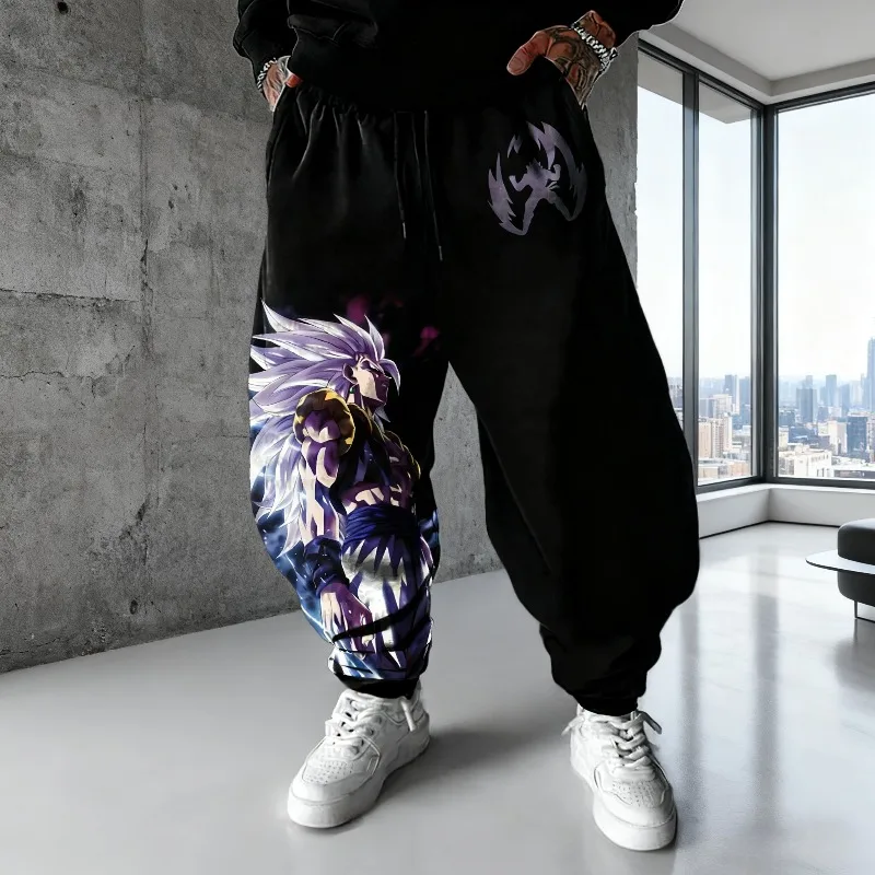 

Japanese Anime Dragon Ball Z Men's Pants Autumn Winter Sweatpants Japanese Anime Gogeta Graphics 100% Cotton Breathable Leggings