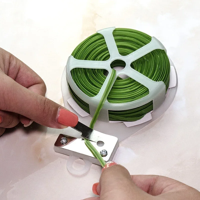 30M Reusable Tie Wrap Plastic Shell Twist Ties with Cutter Cable Organizer Wire Winder Garden Plant Support Binding Wrap Straps