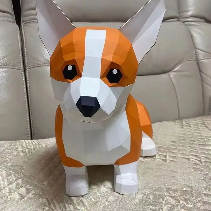 44 سنتيمتر فصيل كورجي ورقة نموذج ديكور المنزل مكتب الديكور كلب الحيوان غرفة زخرفة Papercraft ثلاثية الأبعاد DIY بها بنفسك الألغاز الإبداعية يدوية اللعب