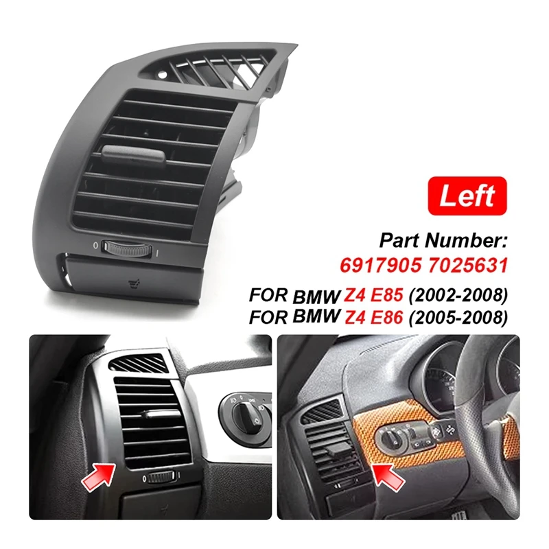 

Front Left/Right Dashboard Air Conditioning Vent Grille With Cup Holder For BMW Z4 E85 E86 2003-2008 6917905 6917906
