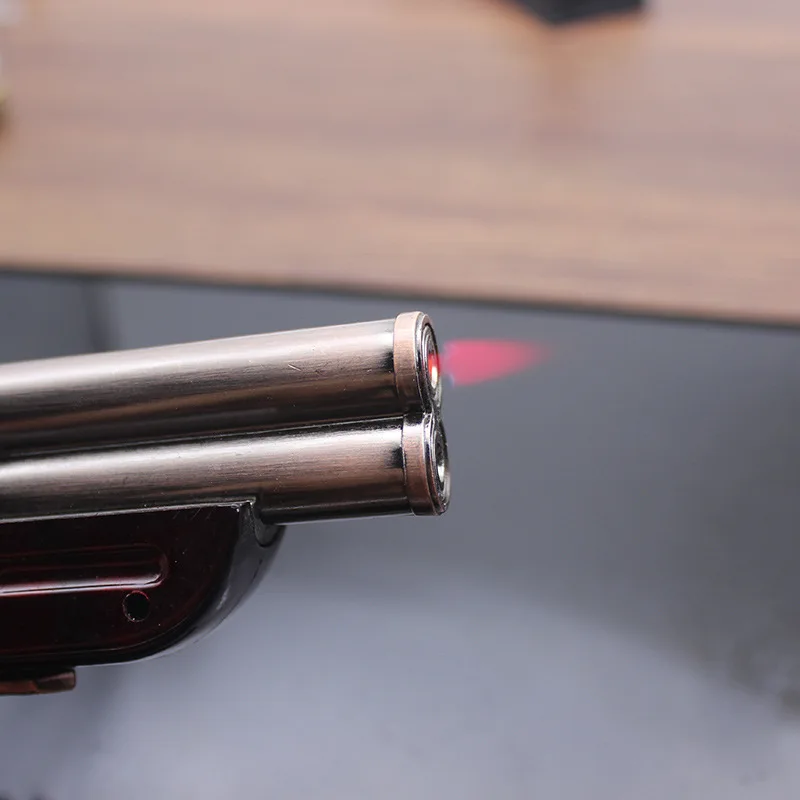 New Creative Metal Small Model Desktop Decoration Gun shaped Gas Lighter Home Decoration Home Lighter Men's Gift