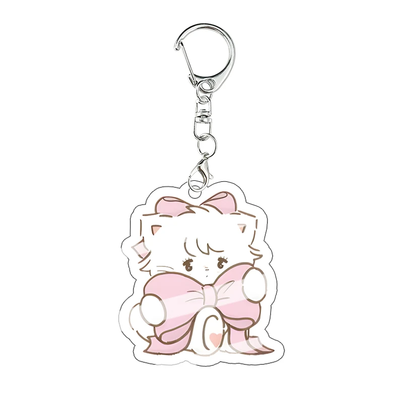 Mikko Kawaii Acrylic Keychain Mousse Latte Souffle Puff Package Pendant Cartoon Exquisite Girl Decor Character Key Holder Gift view 3