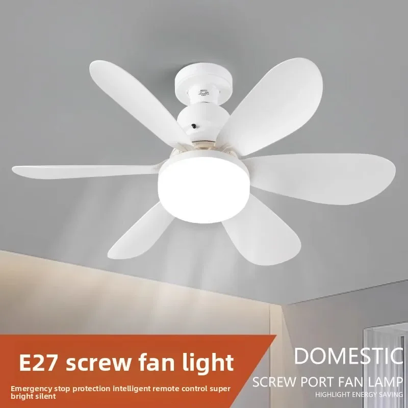 LED 40W Socket Ceiling Fan with Light, 20.5in Screw Ceiling Fans with Lights with Remote, for Bedroom/Garage/Kitchen