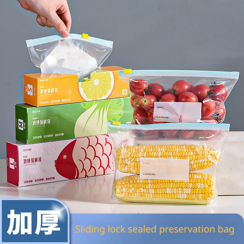 5PC Wrap Plastic Packaging Bags Food Storage Bag Reusable Freezer Sandwich Sealing Bag Kitchen Refrigerator Food Preservation