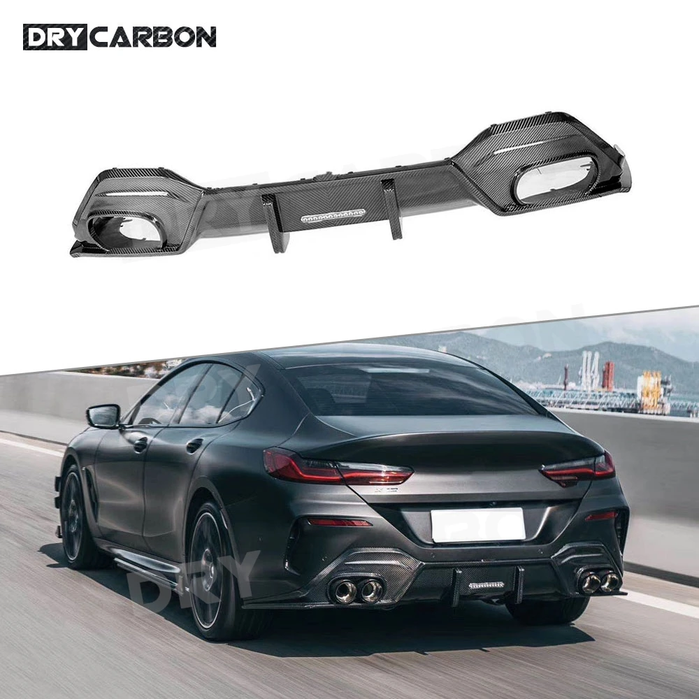 

For BMW 8 Series 840i G14 G15 G16 2019 2020 Dry Carbon Fiber Rear Bumper Lip Diffuser Spoiler Car Styling Body Kits Accessories