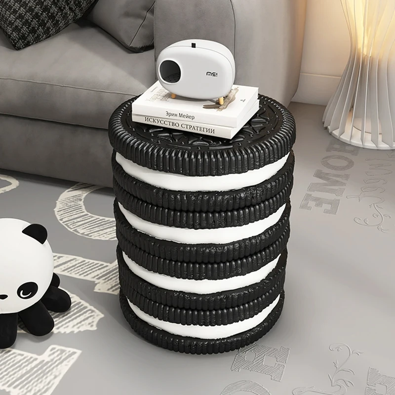 Oreo Biscuit Coffee Table, Creative Bedside Table, Nordic Furniture, Artwork Sculpture, Living Room Sofa Side Table, Home Decor