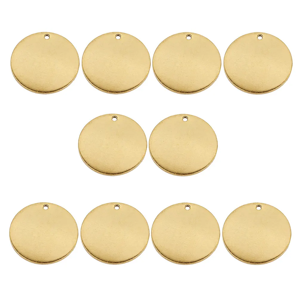 

10 Pcs Stainless Steel Round Blank Tags for Necklace DIY Jewelry Pendant Pet ID Tag Dog Hangings Anti Rust Corrosion Proof