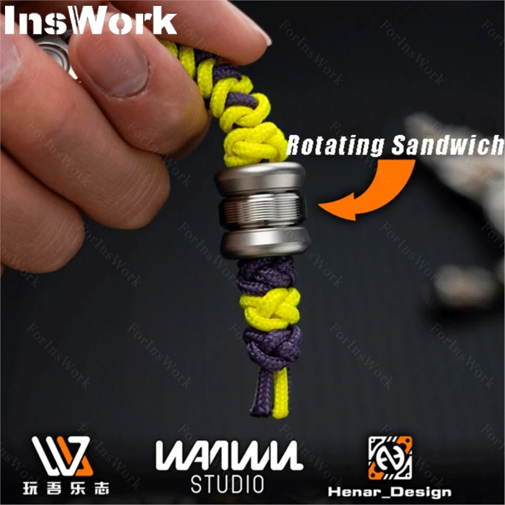WANWU EDC DRUMS Knife Beads Fingertip Gyro Revolve Pendant Lanyard Clasp Bag Pendant Anxiety Toys