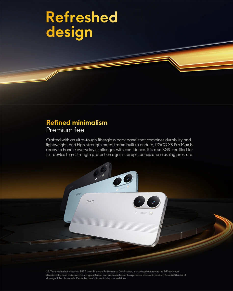 Xiaomi Mobile Global Version POCO X8 Pro Max 8500mAh 6.83'' 1.5K 120Hz Ultra-Bright AMOLED DisplaySmartphone Dimensity 9500s